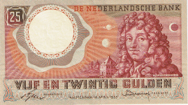P 87 Netherlands 25 Gulden Year 1955 XF