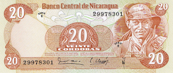 P135 Nicaragua 20 Cordobas Year 1979