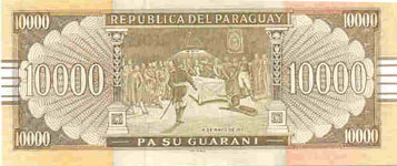 P224a Paraguay 10000 Guaranies Year 2004