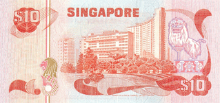 P11b Singapore 10 Dollar Year nd
