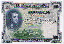 P 69c Spain 100 Pesetas Year 1925