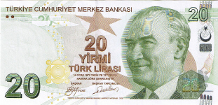 P224 Turkey 20 Lira year 2009