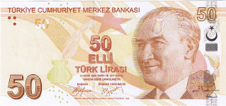 P225 Turkey 50 Lira year 2009