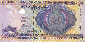 P 8b Vanuatu 200 Vatu Year nd security thread