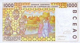 P211b Benin W.A.S. D  1000 Francs Year 2002