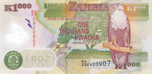 P44g Zambia 1.000 Kwacha Year 2008/099