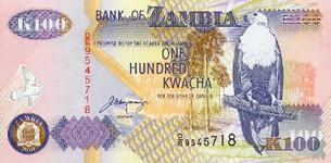 P38c Zambia 100 Kwacha Year 2001