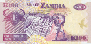 P38c Zambia 100 Kwacha Year 2001