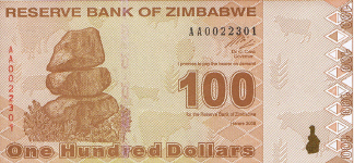 P 97 Zimbabwe 100 Dollar 2009