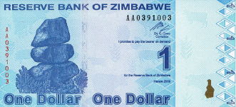 P 92 Zimbabwe 1 Dollar 2009
