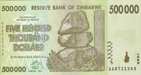 P 76 Zimbabwe 500.000 Dollar 2008